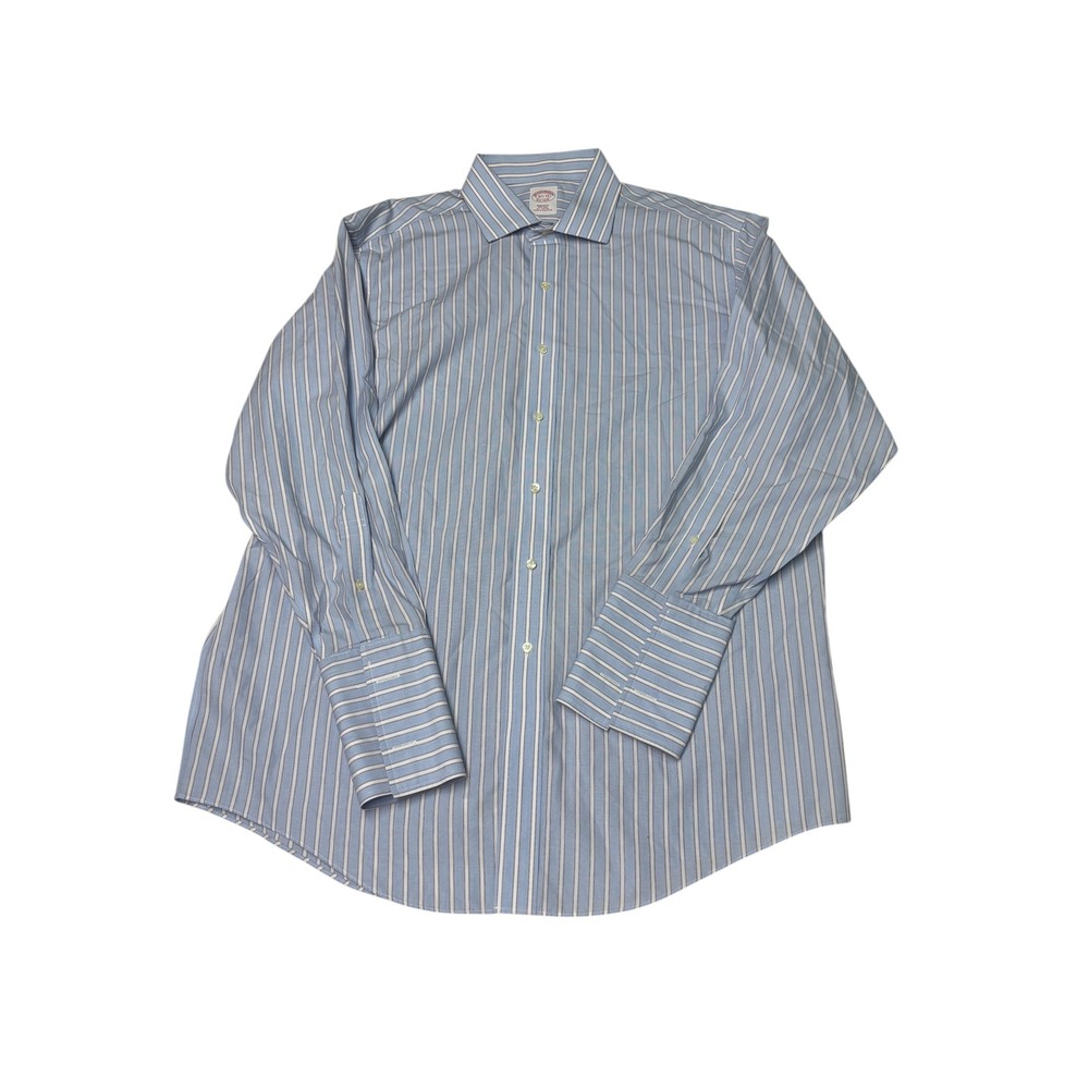 Brooks Brothers Mens 16.5 33 Regular Fit Non-Iron Striped French Cuff Dress